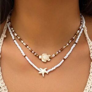 Boho beaded necklace S654